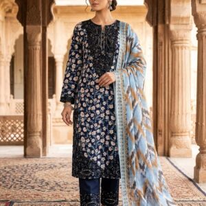 Luxury Floral Embroidered Women Dress